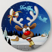 Grappig rendier gluurt Kerstmis meme Ronde Button 6,0 Cm (Voorkant)