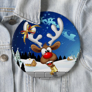 Grappig rendier gluurt Kerstmis meme Ronde Button 6,0 Cm