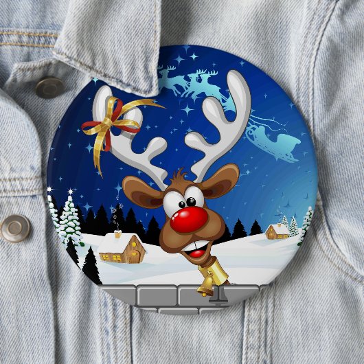 Grappig rendier gluurt Kerstmis meme Ronde Button 6,0 Cm (In situ)