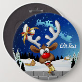 Grappig rendier gluurt Kerstmis meme Ronde Button 6,0 Cm (Voorkant /achterkant)
