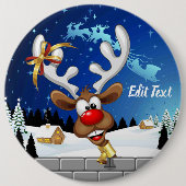 Grappig rendier gluurt Kerstmis meme Ronde Button 6,0 Cm (Voorkant)