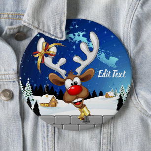 Grappig rendier gluurt Kerstmis meme Ronde Button 6,0 Cm