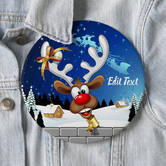 Grappig rendier gluurt Kerstmis meme Ronde Button 6,0 Cm (In situ)