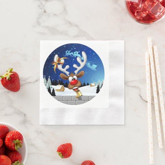 Grappig rendier gluurt Kerstmis meme Servet (Insitu)