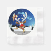 Grappig rendier gluurt Kerstmis meme Servet (Voorkant)