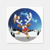 Grappig rendier gluurt Kerstmis meme Servet (Voorkant)