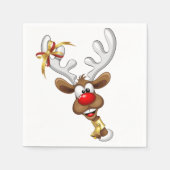 Grappig rendier gluurt Kerstmis meme Servet (Voorkant)