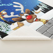 Grappig rendier gluurt Kerstmis meme Sherpa Deken (3/4)