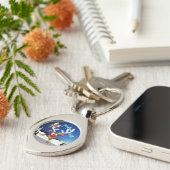 Grappig rendier gluurt Kerstmis meme Sleutelhanger (Zijkant)