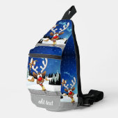 Grappig rendier gluurt Kerstmis meme Sling Bag (Rechterhoek)