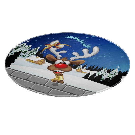 Grappig rendier gluurt Kerstmis meme Snijplank (Hoek)