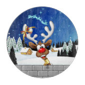 Grappig rendier gluurt Kerstmis meme Snijplank (Voorkant)