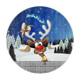 Grappig rendier gluurt Kerstmis meme Snijplank