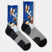 Grappig rendier gluurt Kerstmis meme Sokken (Rechts)