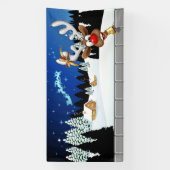 Grappig rendier gluurt Kerstmis meme Spandoek (Verticaal)