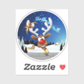 Grappig rendier gluurt Kerstmis meme Sticker (Vel)