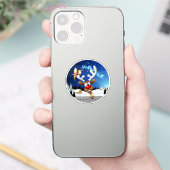 Grappig rendier gluurt Kerstmis meme Sticker (Telefoon)