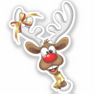 Grappig rendier gluurt Kerstmis meme Sticker