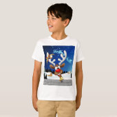 Grappig rendier gluurt Kerstmis meme T-shirt (Voorkant volledig)