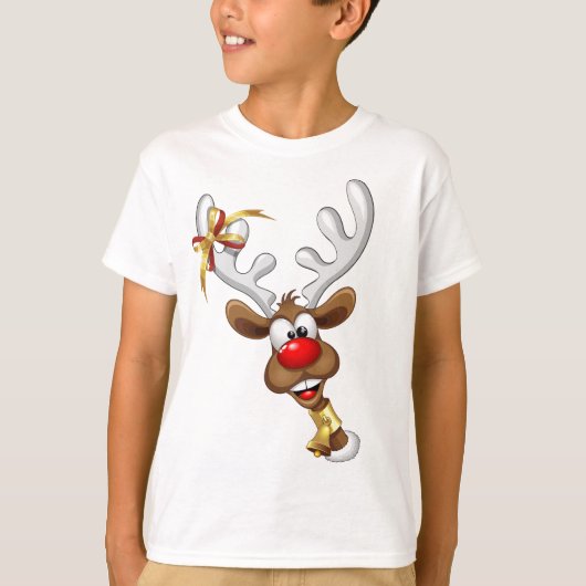 Grappig rendier gluurt Kerstmis meme T-shirt (Voorkant)