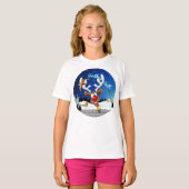 Grappig rendier gluurt Kerstmis meme T-shirt (Voorkant volledig)