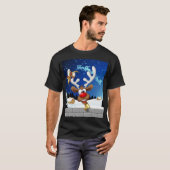 Grappig rendier gluurt Kerstmis meme T-shirt (Voorkant volledig)