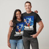 Grappig rendier gluurt Kerstmis meme T-shirt (Unisex)