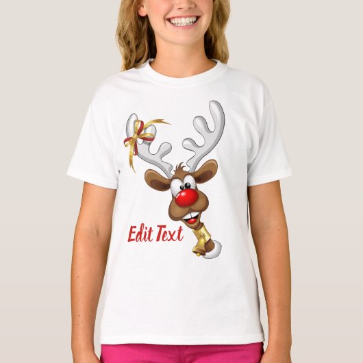 Grappig rendier gluurt Kerstmis meme T-shirt (Voorkant)