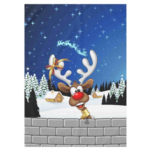Grappig rendier gluurt Kerstmis meme Tafelkleed (Voorkant)