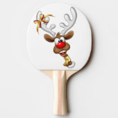 Grappig rendier gluurt Kerstmis meme Tafeltennisbatje (Achterkant)