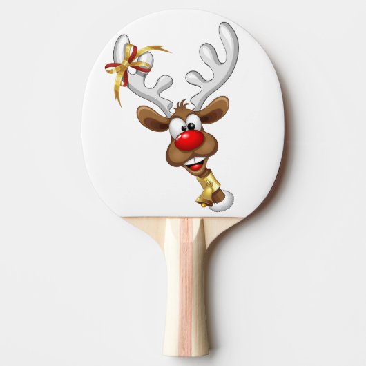 Grappig rendier gluurt Kerstmis meme Tafeltennisbatje (Voorkant)
