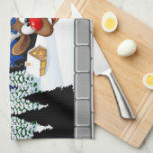 Grappig rendier gluurt Kerstmis meme Theedoek (Quarter Fold)