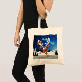 Grappig rendier gluurt Kerstmis meme Tote Bag (Voorkant (product))