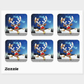 Grappig rendier gluurt Kerstmis meme Vierkante Sticker (Vel)