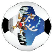 Grappig rendier gluurt Kerstmis meme Voetbal (Gedraaid)