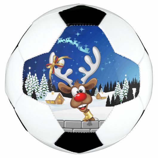 Grappig rendier gluurt Kerstmis meme Voetbal (Voorkant)