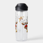 Grappig rendier gluurt Kerstmis meme Waterfles (Achterkant)