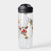 Grappig rendier gluurt Kerstmis meme Waterfles (Voorkant)