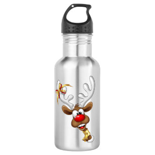 Grappig rendier gluurt Kerstmis meme Waterfles