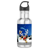Grappig rendier gluurt Kerstmis meme Waterfles (Voorkant)