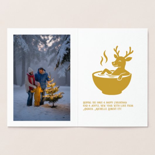 Grappig rendier in een beker kerstvakantie goud folie kaarten (Binnen)