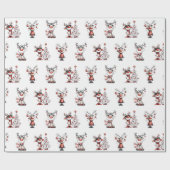 Grappig rendier kerst inpakpapier – Oh Deer! (Vlak)