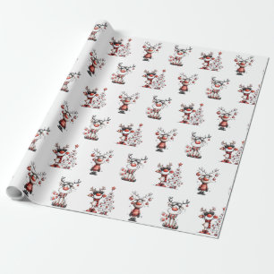 Grappig rendier kerst inpakpapier – Oh Deer!