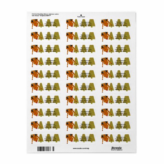 Grappig rendier kerst retour adres etiket (Full Sheet)