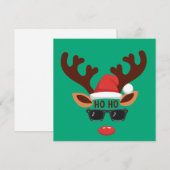 Grappig Rendier Kerstmis Winter Familie Schattigee Feestdagenkaart (Voorkant / Achterkant)