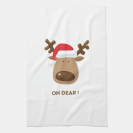 Grappig rendier kerstvakantie cadeau voor leraren theedoek