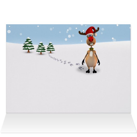 Grappig Rendier Nieuwjaar Kerstboom 2025 (Binnen Horizontaal (Boven))