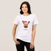 Grappig rendier “O jee!” als cadeau voor Vriendend Tri-Blend Shirt (Voorkant volledig)