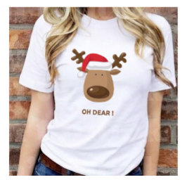Grappig rendier “O jee!” als cadeau voor Vriendend Tri-Blend Shirt