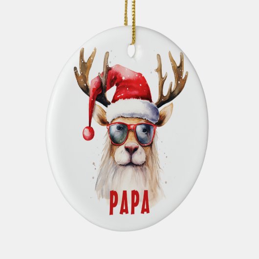 Grappig rendier papa gepersonaliseerd Ornament (Rechts)